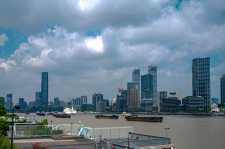 View of skyscrapers in Shanghai, China.の写真素材