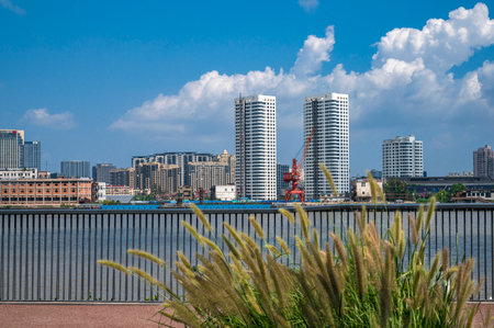 Cityscape of Yokohama, Japan. Yokohama is the capital city of Japan.の写真素材