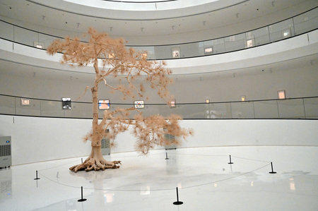 Trees in the exhibition hall of the National Museum of Natural History, Beijing, Chinaのeditorial素材