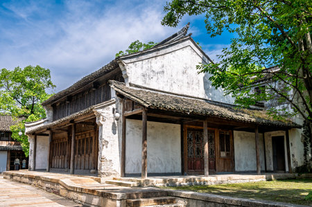 Traditional Chinese architecture in Suzhou, Jiangsu Province, China.の写真素材