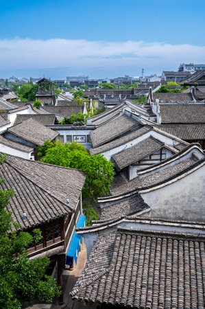 Wuyuan ancient town in Jiangsu Province, China. Wuyuan old town is a UNESCO World Heritage Site.の写真素材