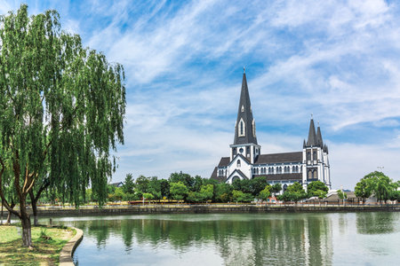The Church of the Immaculate Conception in Ho Chi Minh City, Vietnamの写真素材