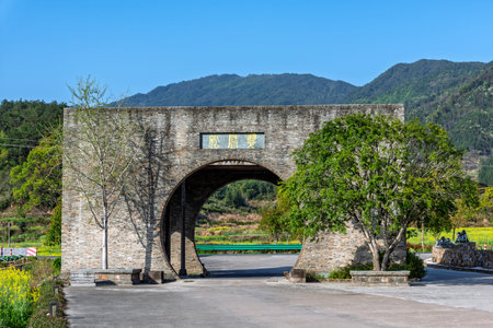 The gate of the Great Wall of China in Shenzhen, China.