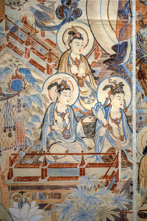 The frescoes on the wall of the Church of St. Nicholas in Tbilisi, Georgia.