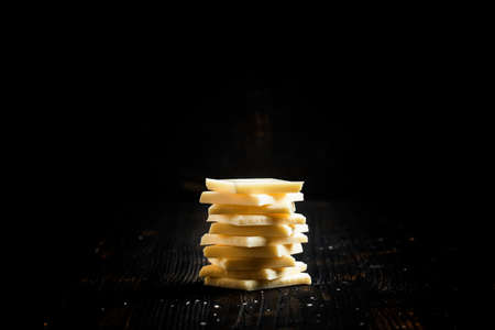 Delicious white chocolate, low key, selective focus