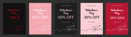 Valentines day sale background with line pattern. Wallpaper, flyers, invitation, posters, brochure, voucher, banners template. Vector illustrationの写真素材