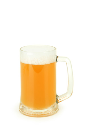 Mug of beer isolated on a whiteの写真素材