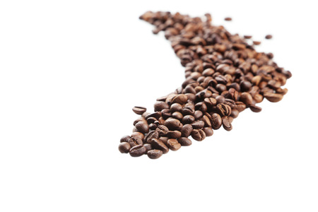 Coffee beans isolated in white backgroundの写真素材