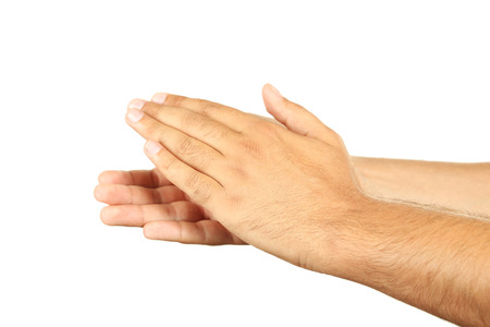 Male hands gesture applauded