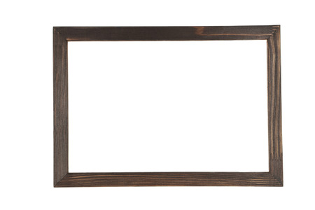 Wood frame isolated on whiteの写真素材