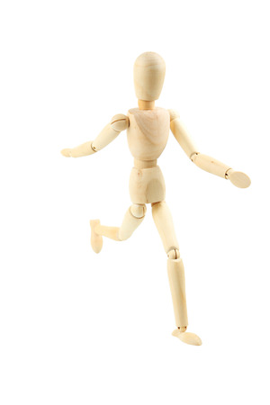 Wooden figure isolated on whiteの写真素材