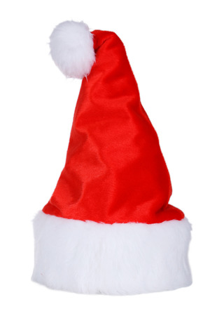Santa Claus red hat isolated on whiteの写真素材