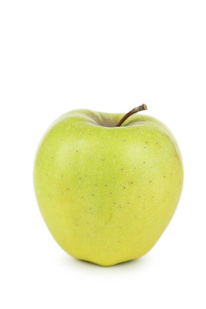 Green apple isolated on whiteの写真素材