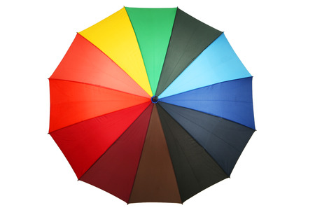 Colorful umbrella isolated on whiteの写真素材
