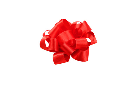 Red bow isolated on whiteの写真素材