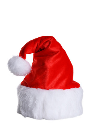 Santa Claus red hat isolated on whiteの写真素材