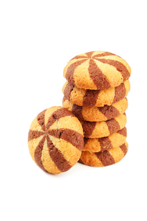 Delicious cookies isolated on whiteの写真素材