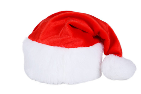 Santa Claus red hat isolated on whiteの写真素材