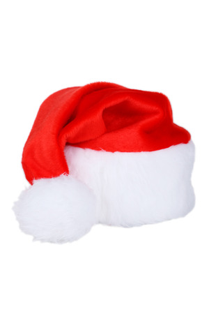 Santa Claus red hat isolated on whiteの写真素材