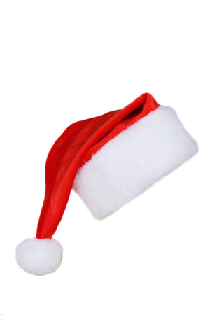 Santa Claus red hat isolated on whiteの写真素材