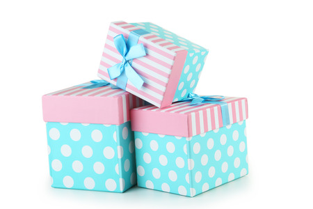 Beautiful gift boxes isolated on white