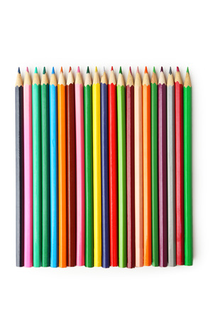 Colour pencils isolated on whiteの写真素材