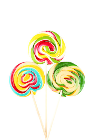 Lollipops isolated on whiteの写真素材
