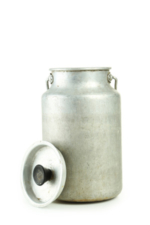 Can for milk isolated on whiteの写真素材