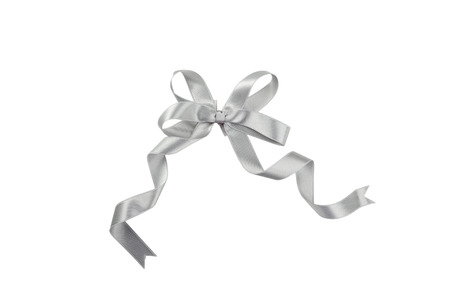 Silver bow isolated on white
