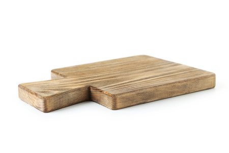 Cutting board isolated on whiteの写真素材