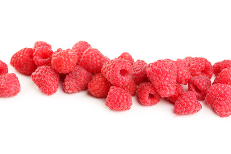 Red raspberry on a white background