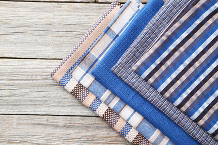Napkins on grey wooden background