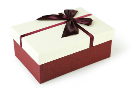 Beautiful gift box isolated on whiteの写真素材