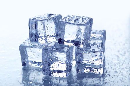 Ice cubes on white background