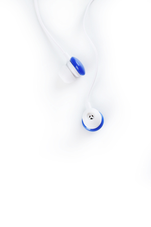 White headphones isolated on a whiteの写真素材