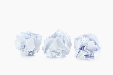 Crumpled paper balls isolated on a whiteの写真素材