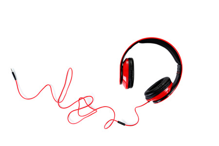 Headphones isolated on a white, close upの写真素材