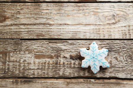 Christmas cookies on a grey wooden tableの写真素材