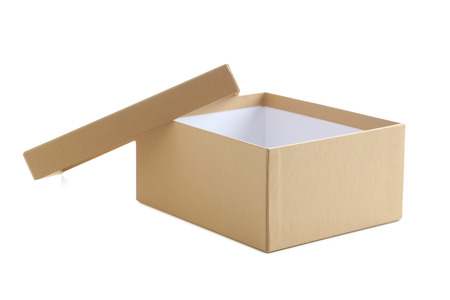 Brown box isolated on a white backgroundの写真素材
