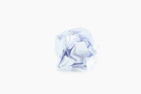 Crumpled paper ball isolated on a whiteの写真素材