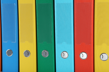 Colorful office folders backgroundの写真素材