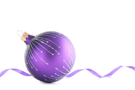 Christmas bauble isolated on a white backgroundの写真素材