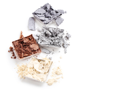 Makeup eyeshadows isolated on a white backgroundの写真素材