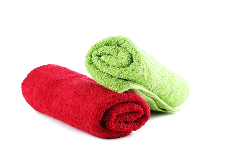 Towels isolated on a white backgroundの写真素材