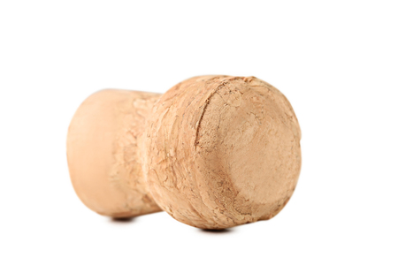 Champagne cork isolated on white backgroundの写真素材