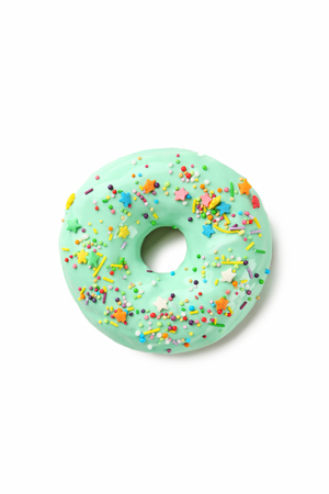Tasty donut with sprinkles isolated on a whiteの写真素材
