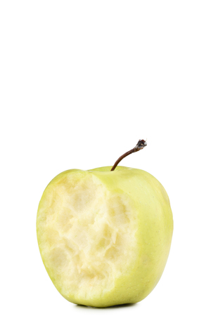 Green apple isolated on white backgroundの写真素材