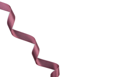 Purple ribbon isolated on white backgroundの写真素材