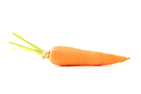 Fresh and ripe carrot isolated on whiteの写真素材