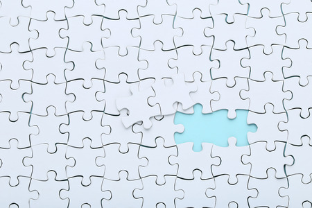 White jigsaw puzzleの写真素材